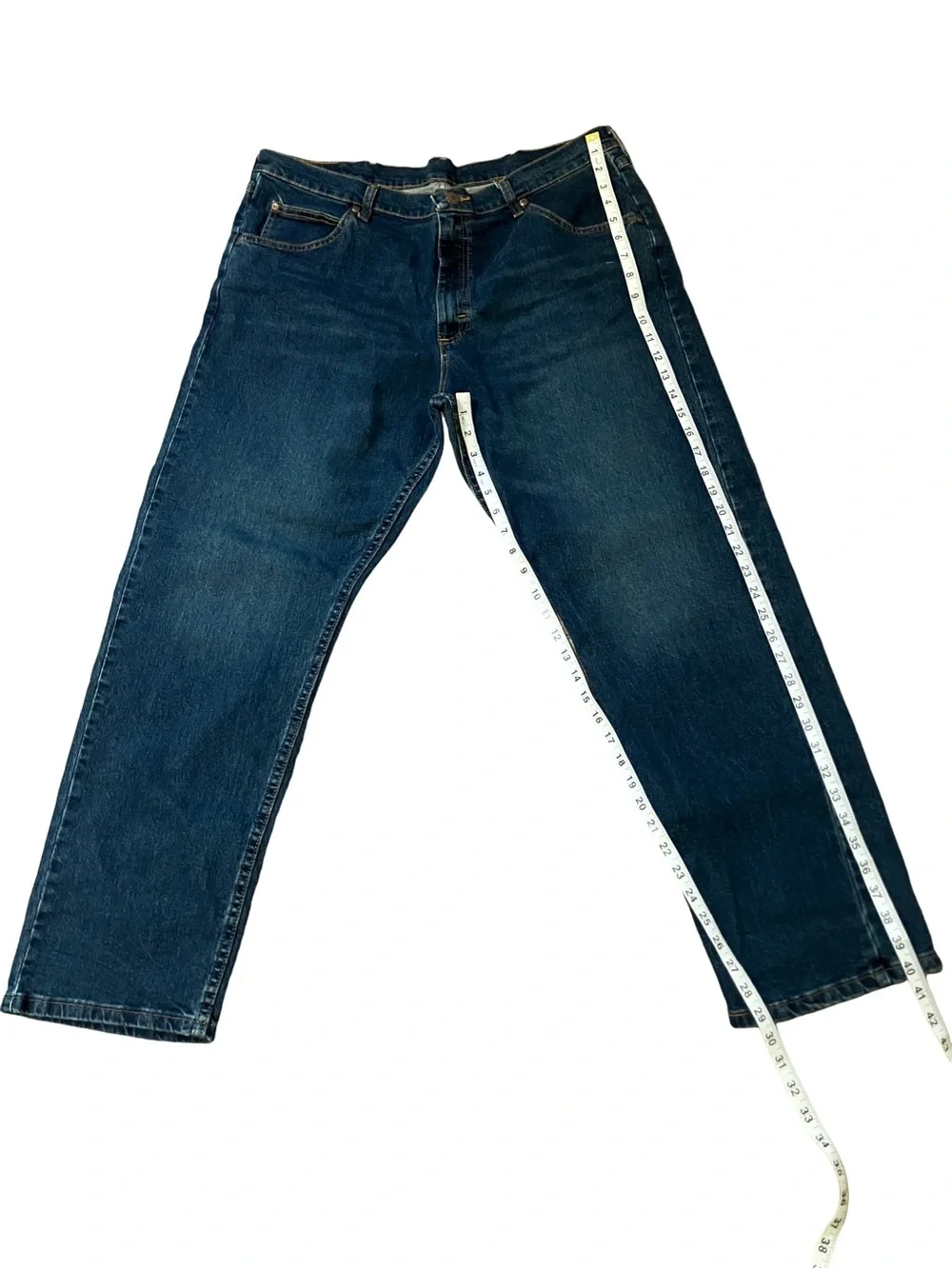 Wrangler Straight-Leg Dark Blue Denim Jeans